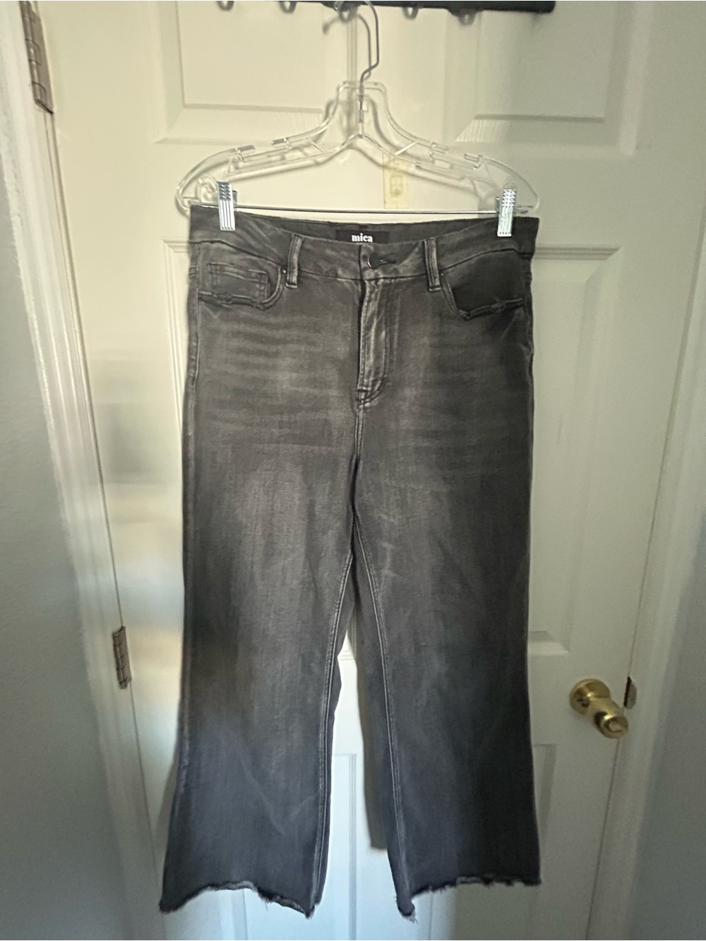 Mica Los Angeles Washed Black Wide Leg Stretchy Denim Jeans Size 30